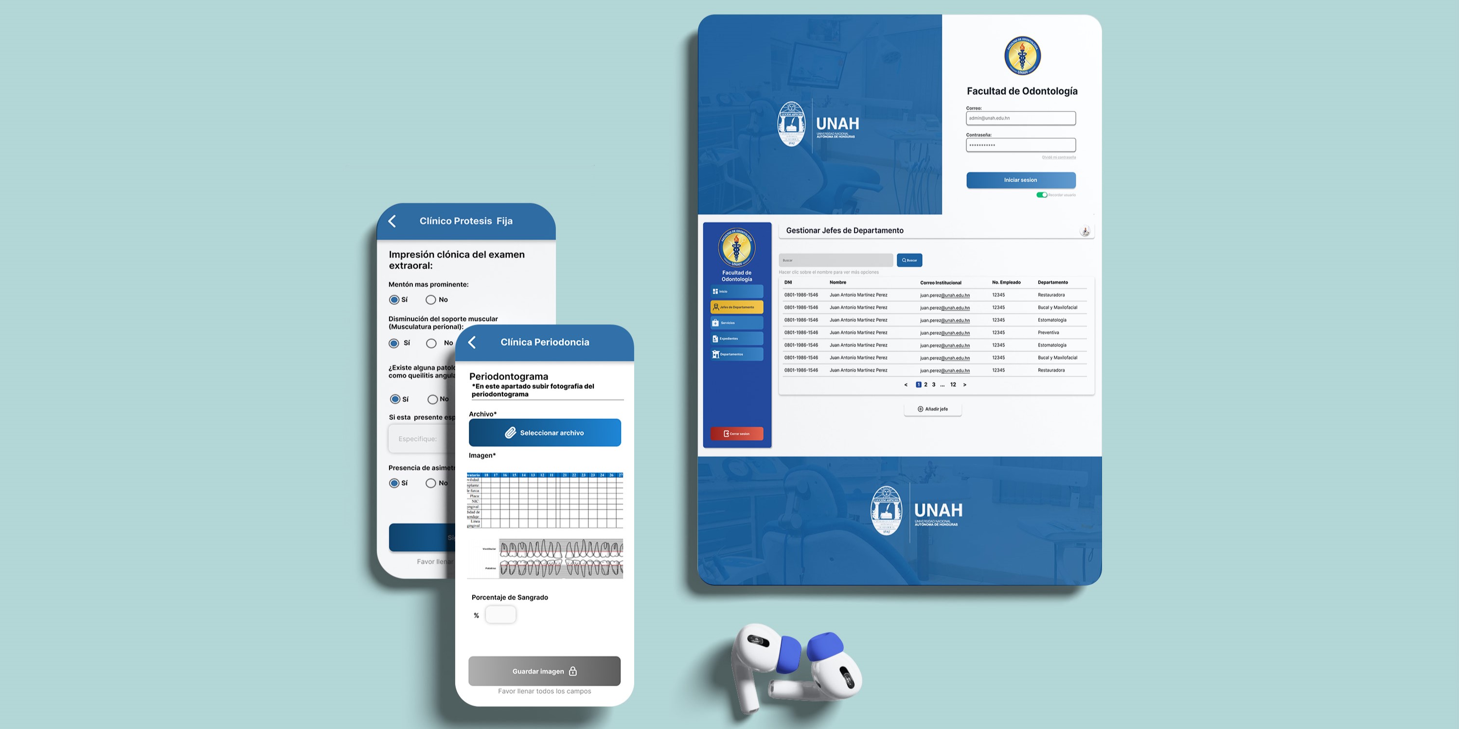 Mockup de Expediente Odontológico Digital