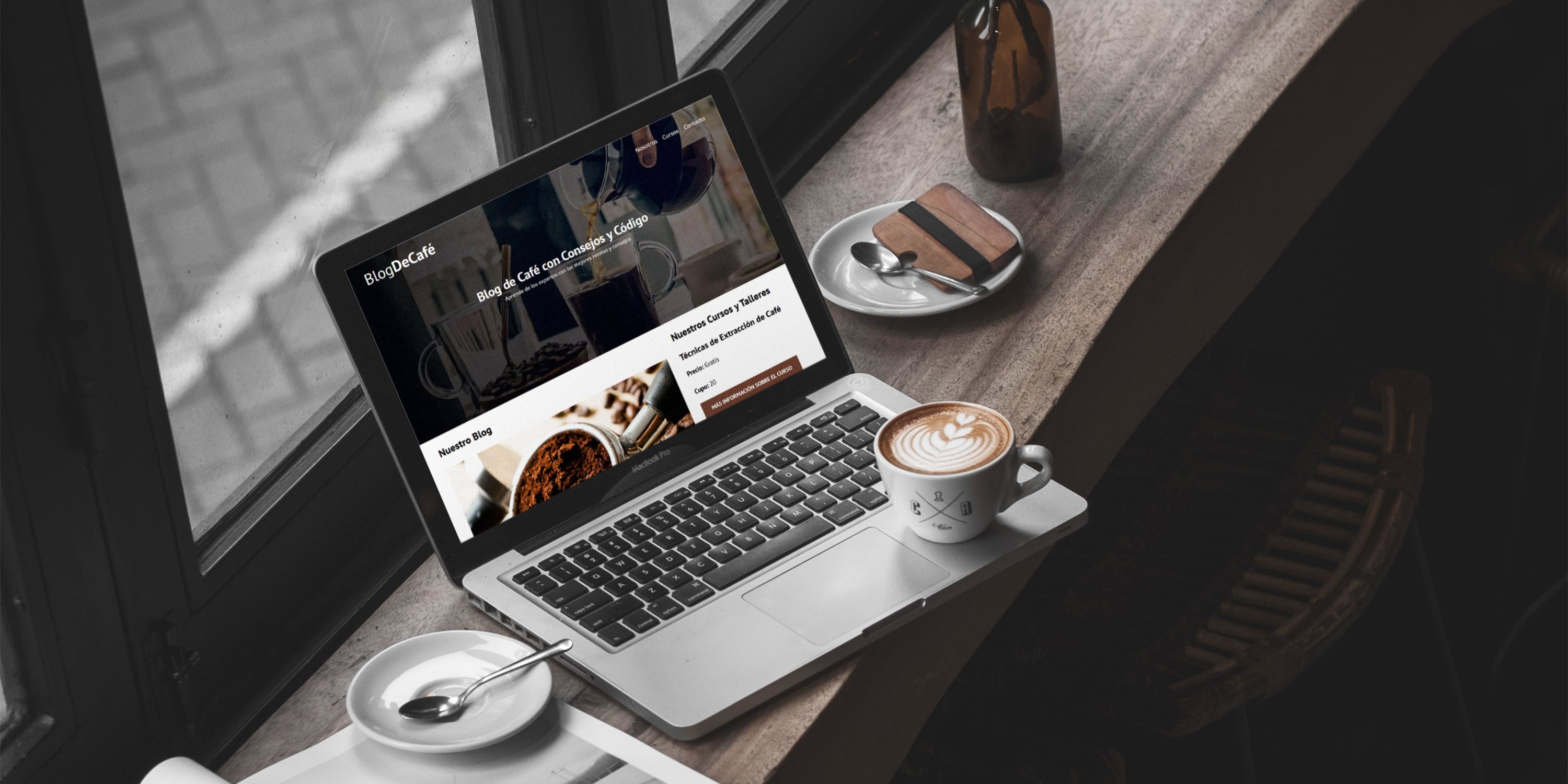 Mockup de Blog de Café
