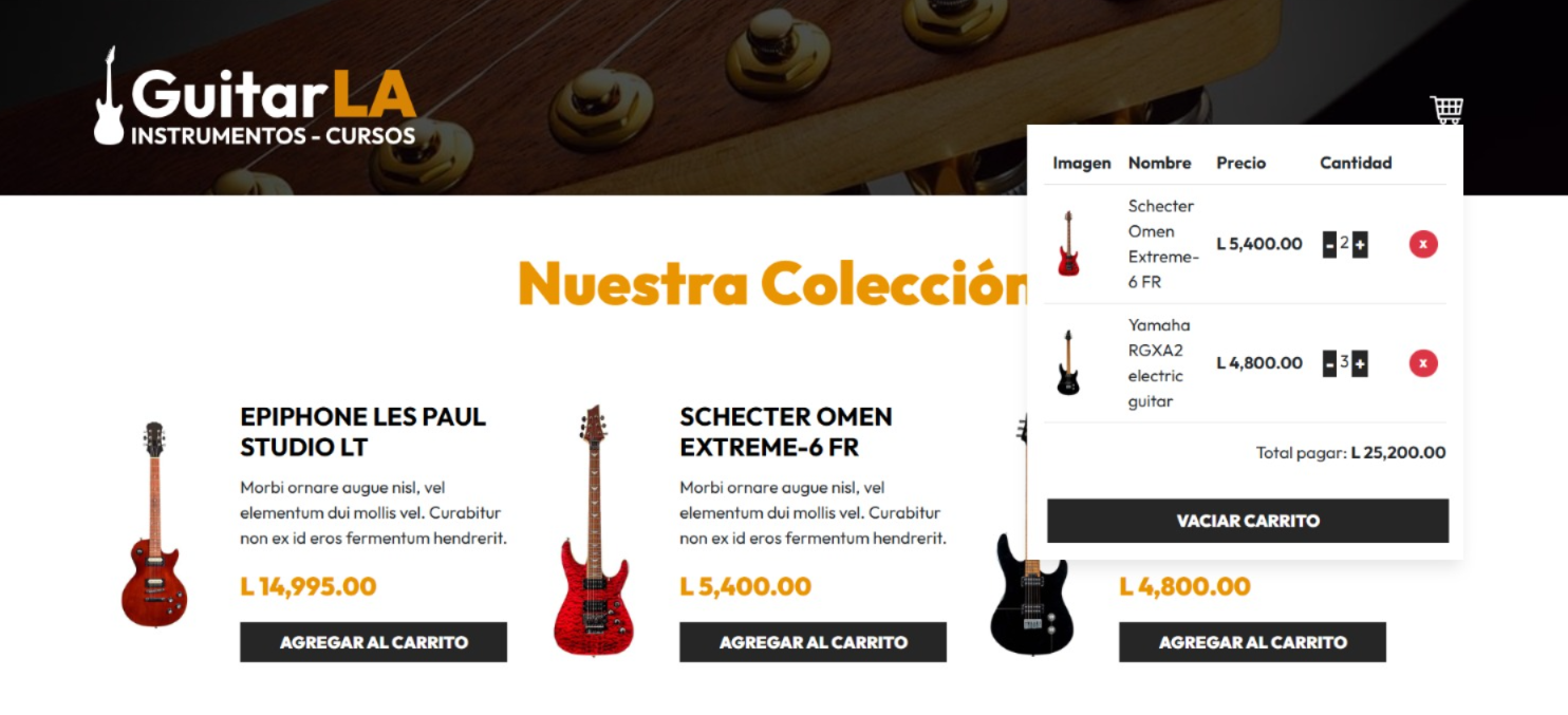 Mockup de Carrito de Compras